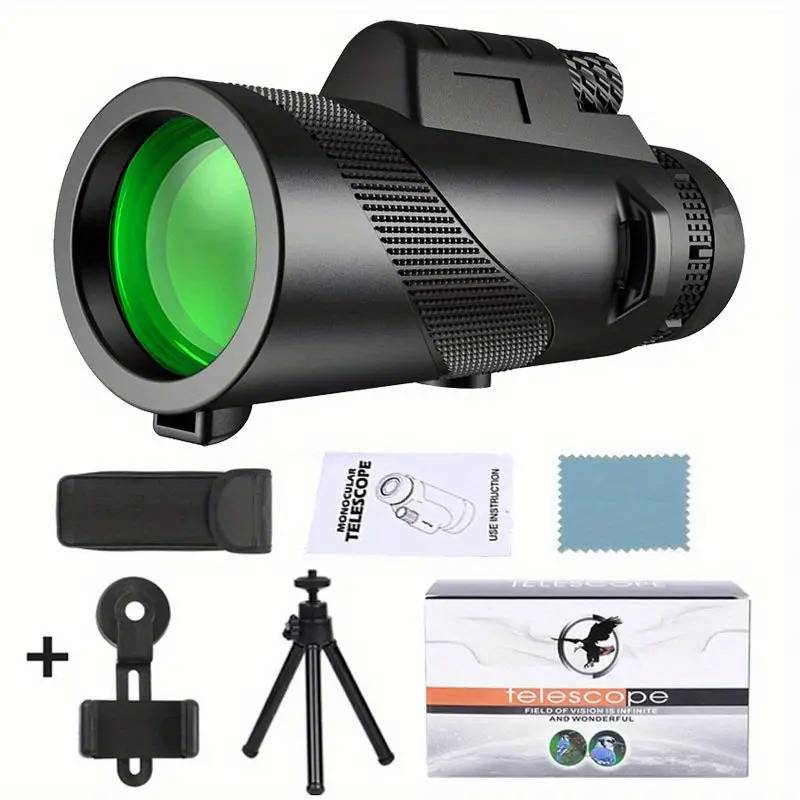 🔭 Telescopio Monocular 16x52 con Soporte para Móvil