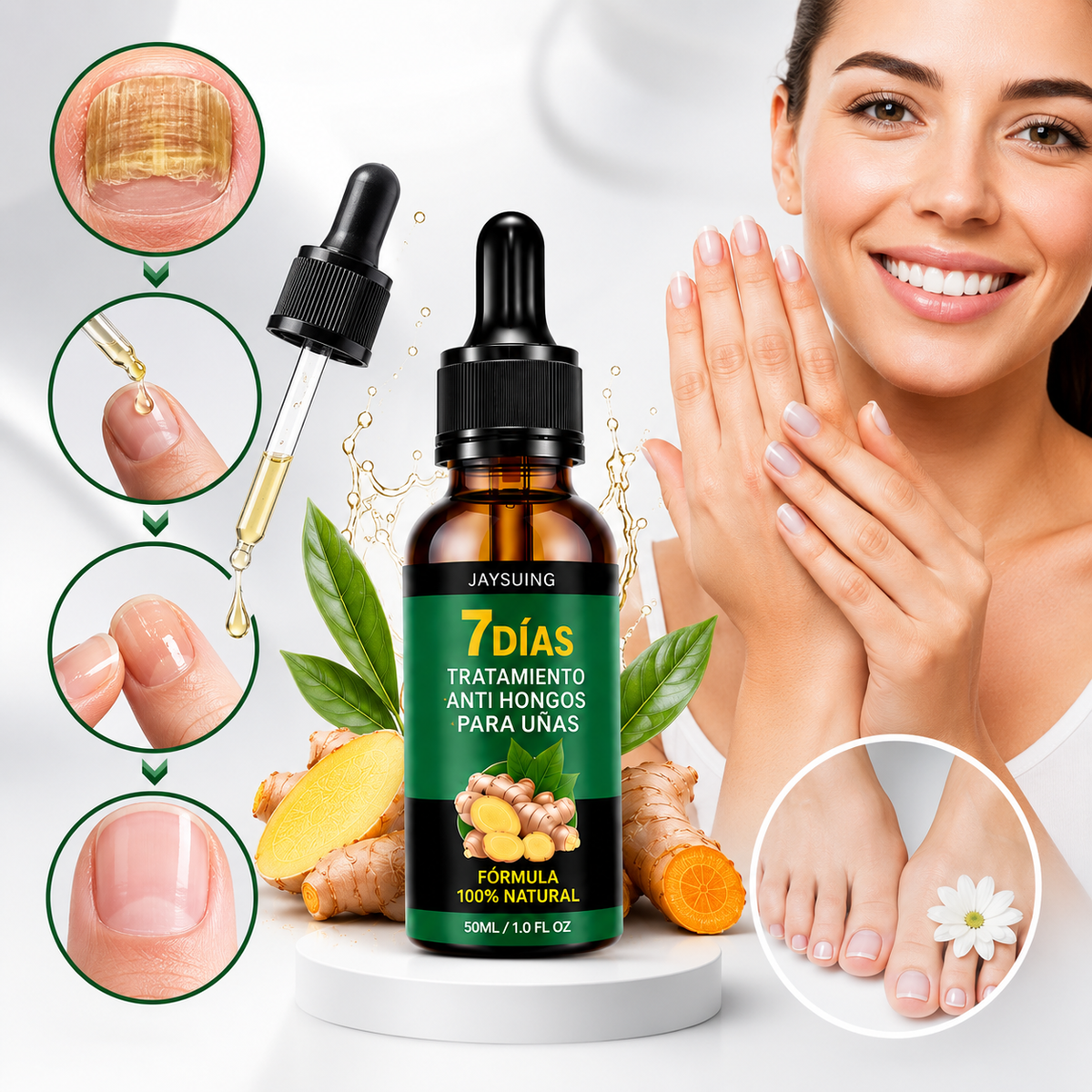 🔥 ¡BASTA DE ESCONDER TUS UÑAS! ⚡ TRATAMIENTO ANTI HONGOS 7 DÍAS 100% NATURAL