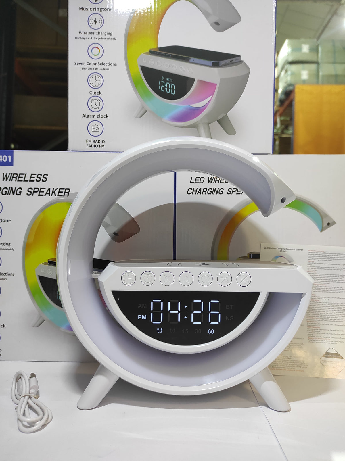 Altavoz Bluetooth G - Cargador inalámbrico + Lámpara LED + Reloj despertador - additional image 3