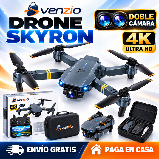 Dron con doble cámara 4K + Maletín Gratis
