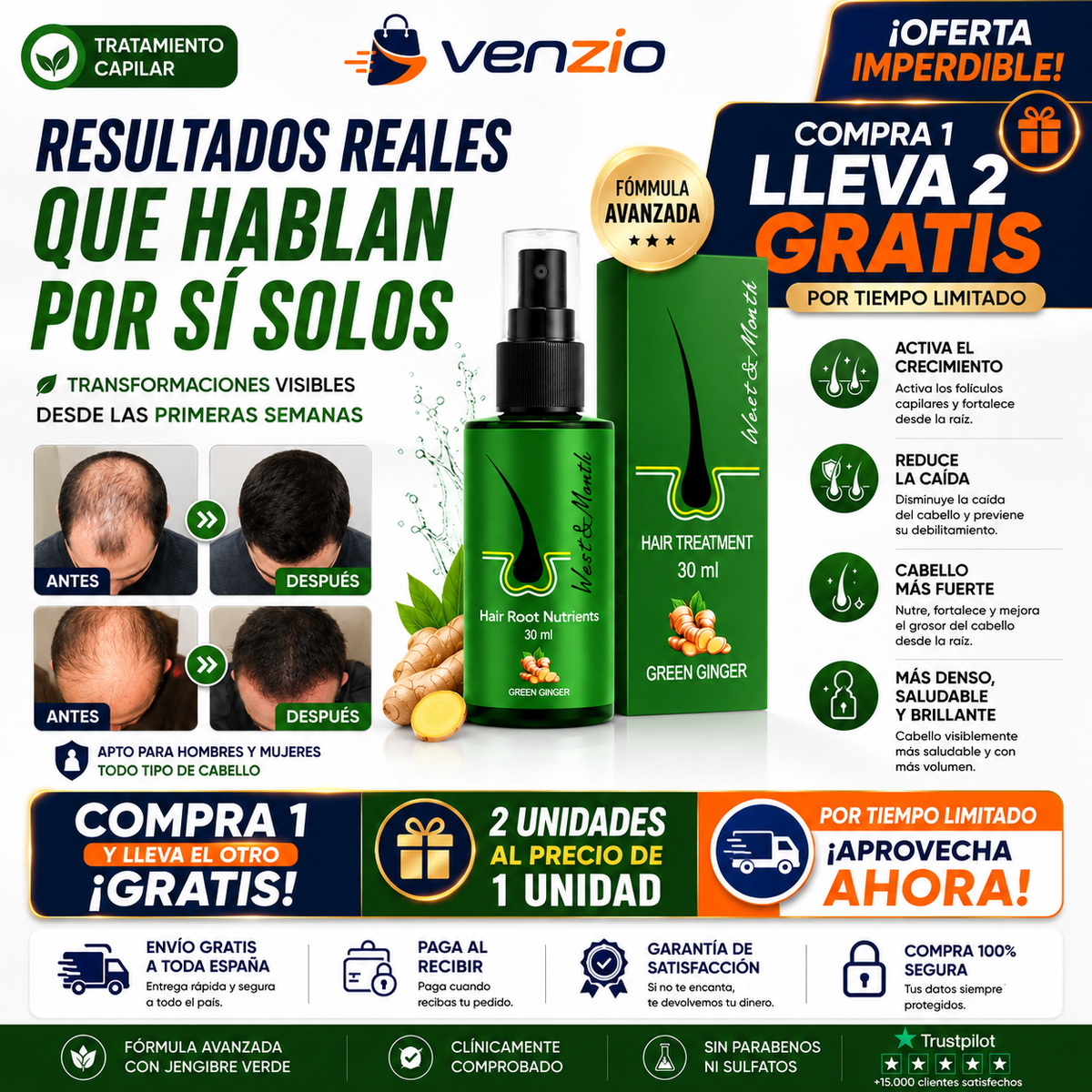 🌱 CABELLO MÁS FUERTE, DENSO Y CON VIDA — SPRAY DE CRECIMIENTO CAPILAR