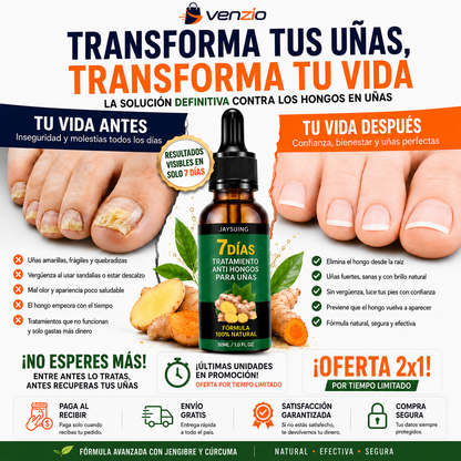 🔥 ¡BASTA DE ESCONDER TUS UÑAS! ⚡ TRATAMIENTO ANTI HONGOS 7 DÍAS 100% NATURAL