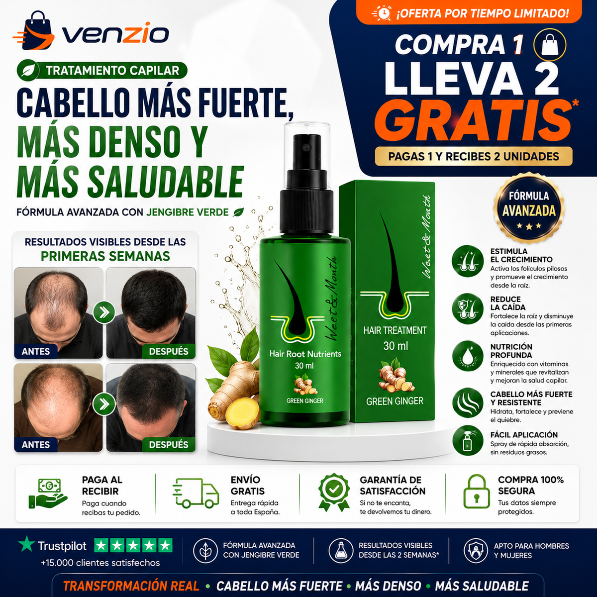 🌱 CABELLO MÁS FUERTE, DENSO Y CON VIDA — SPRAY DE CRECIMIENTO CAPILAR
