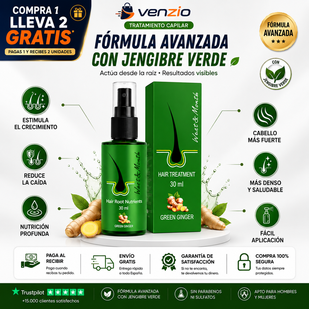🌱 CABELLO MÁS FUERTE, DENSO Y CON VIDA — SPRAY DE CRECIMIENTO CAPILAR